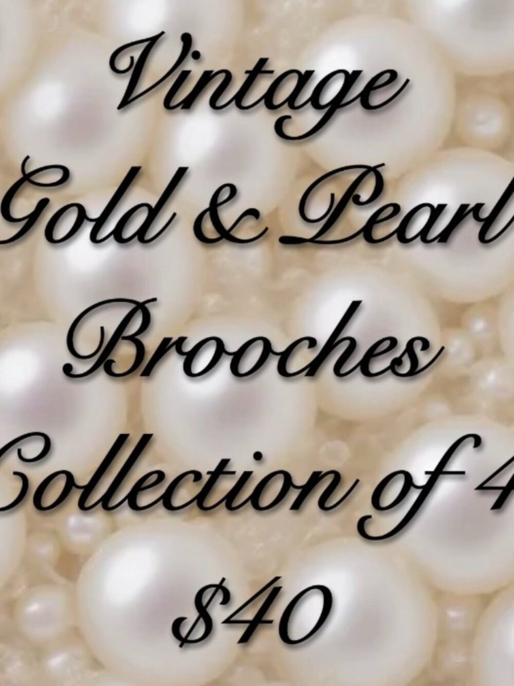 4 Vintage Pearl Brooches Bundle